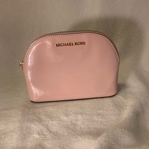 Michael Kors patent pink makeup bag
